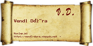 Vendl Dóra névjegykártya